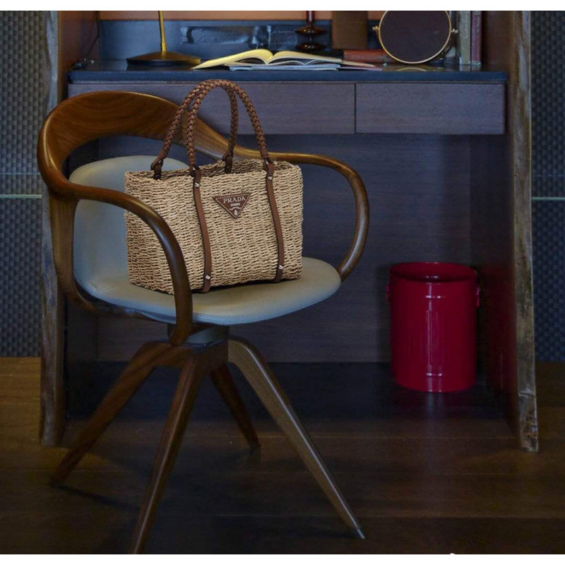 Husk de maíz Prada y bolso de cuero 1BG336-3