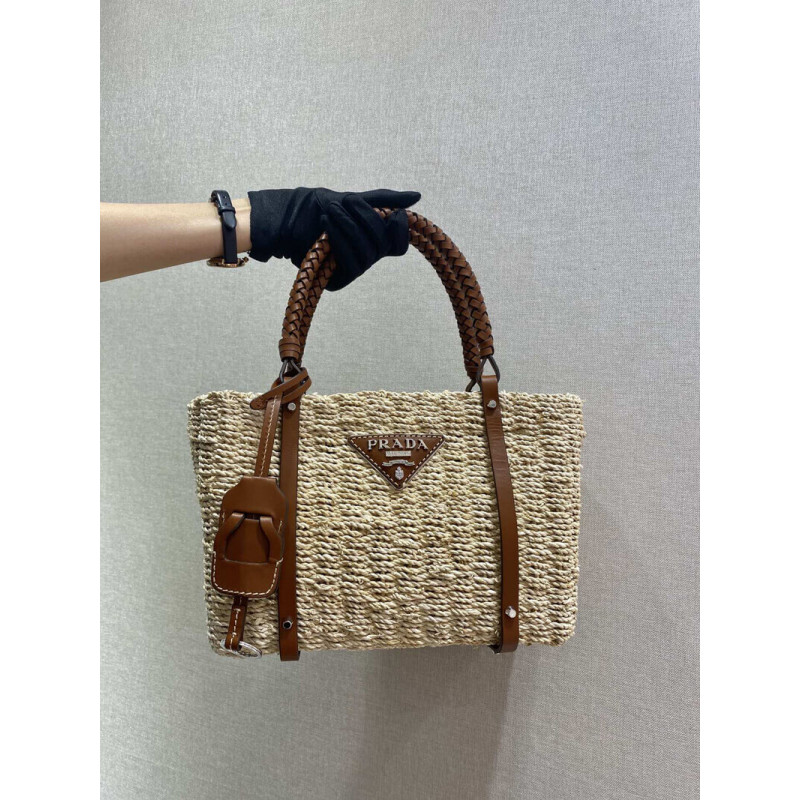 Husk de maíz Prada y bolso de cuero 1BG336-4
