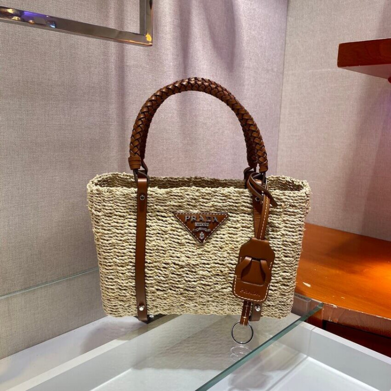 Husk de maíz Prada y bolso de cuero 1BG336-5
