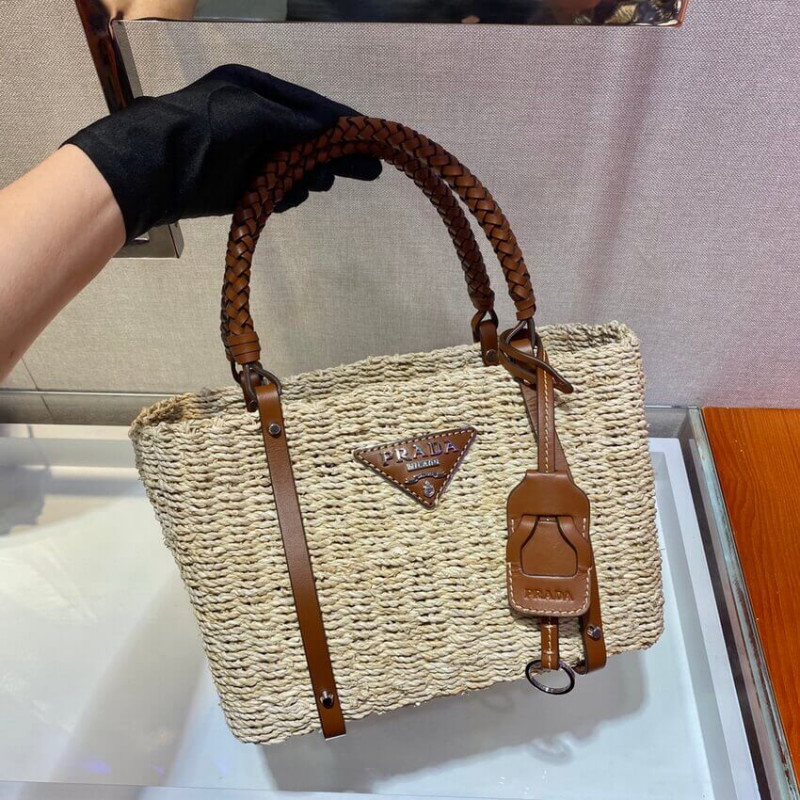 Husk de maíz Prada y bolso de cuero 1BG336-6