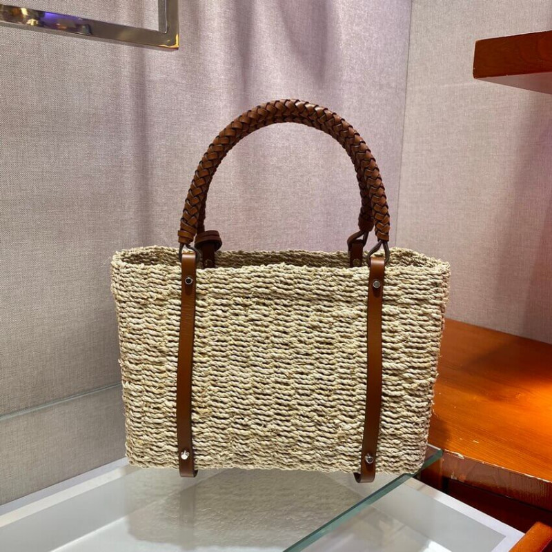 Husk de maíz Prada y bolso de cuero 1BG336-7