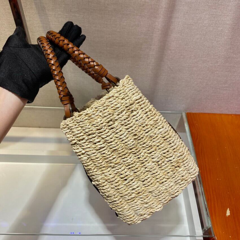 Husk de maíz Prada y bolso de cuero 1BG336-8