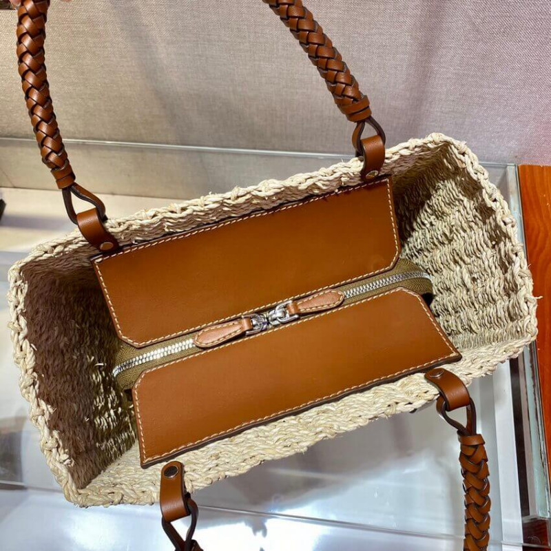 Husk de maíz Prada y bolso de cuero 1BG336-10