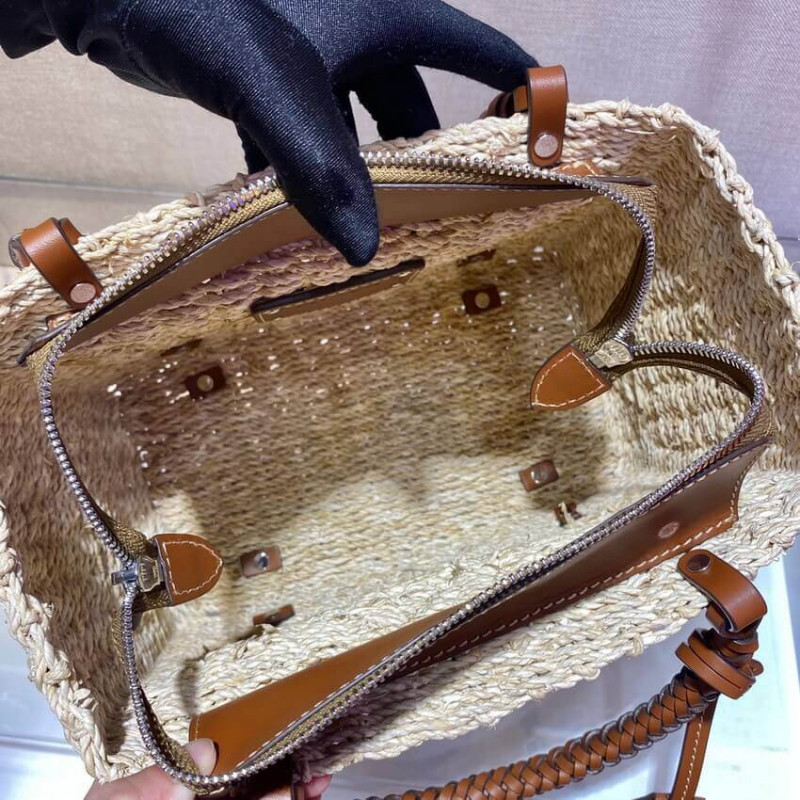 Husk de maíz Prada y bolso de cuero 1BG336-11