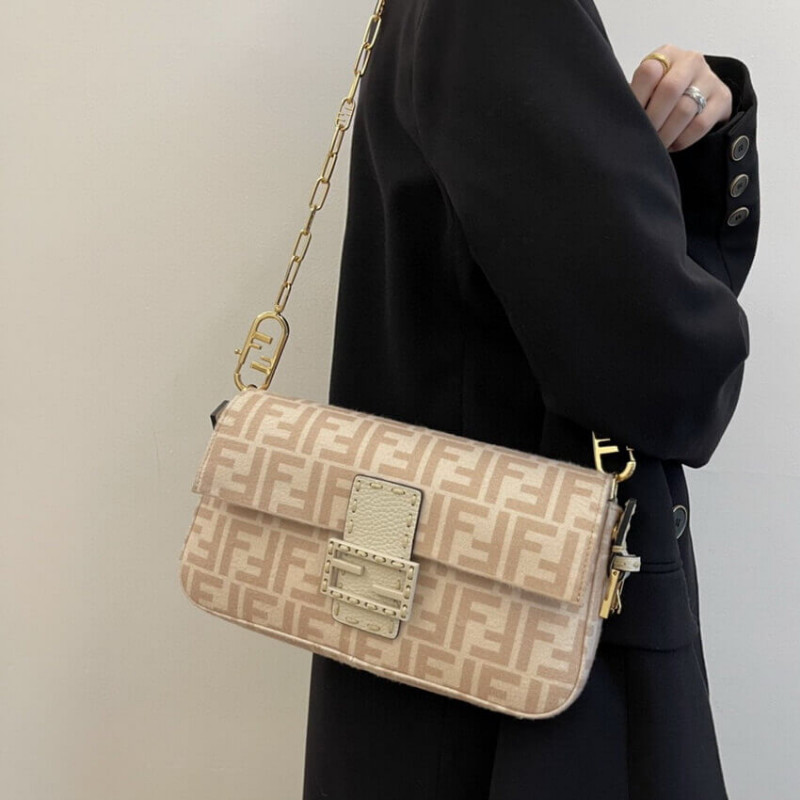 Fendi Bolsauette 1997 beige ff lana Bolsa 8Br792-4
