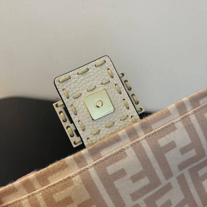 Fendi Bolsauette 1997 beige ff lana Bolsa 8Br792-6