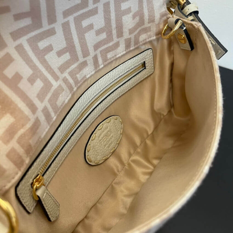 Fendi Bolsauette 1997 beige ff lana Bolsa 8Br792-10