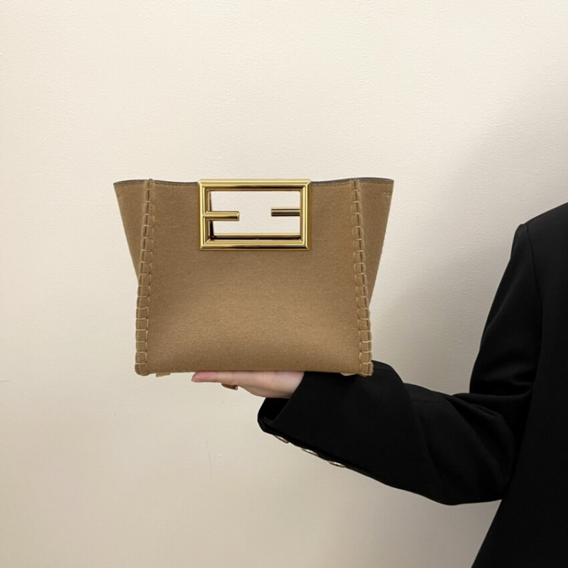 Fendi Beige Flannel Small Way Bolsa 8BS054-1
