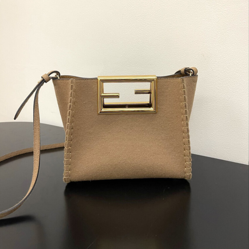 Fendi Beige Flannel Small Way Bolsa 8BS054-2