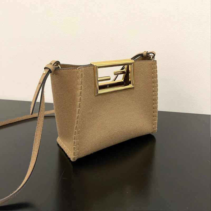 Fendi Beige Flannel Small Way Bolsa 8BS054-3