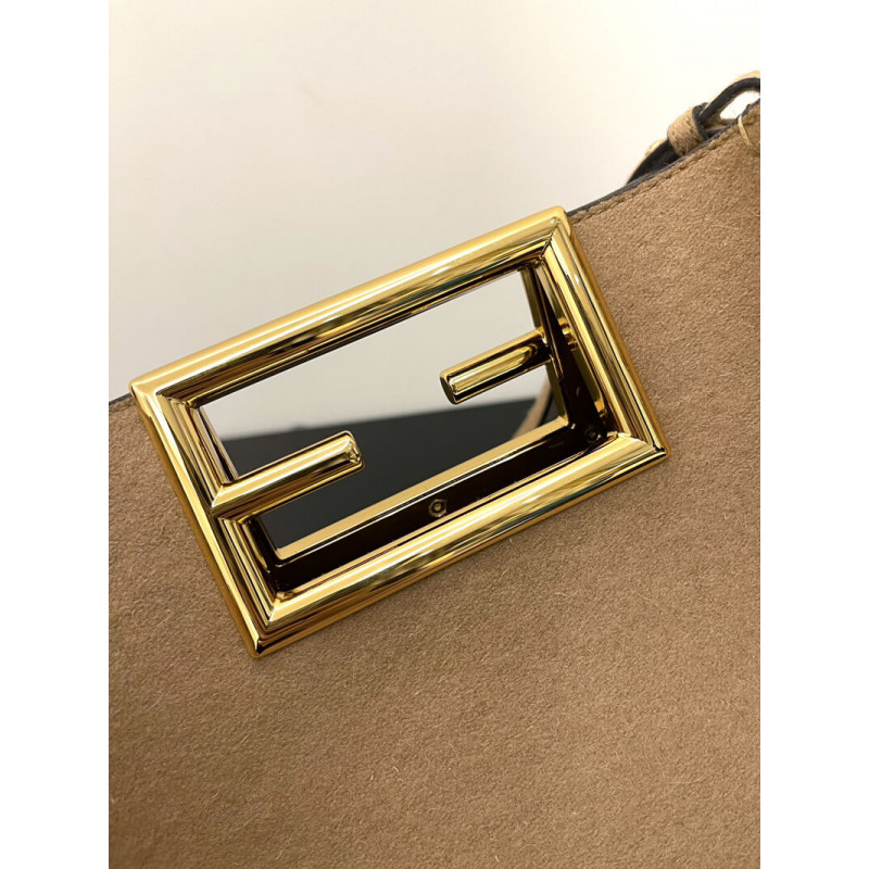 Fendi Beige Flannel Small Way Bolsa 8BS054-4