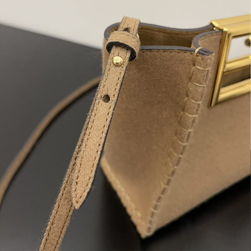 Fendi Beige Flannel Small Way Bolsa 8BS054-5