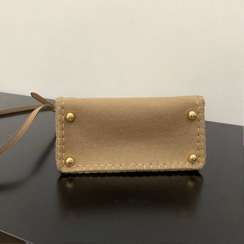 Fendi Beige Flannel Small Way Bolsa 8BS054-8