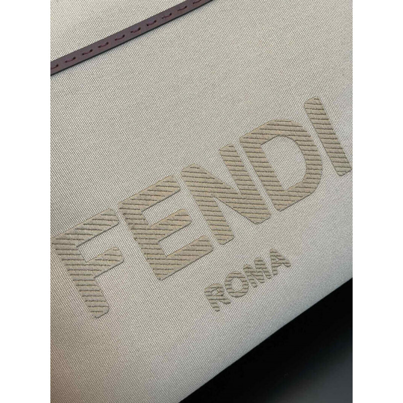 Fendi Medium Sunshine Tote Bolsa en Beige Canvas 8BH386-11