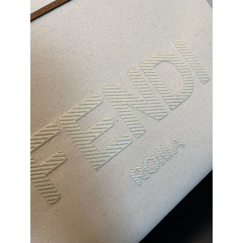 Fendi Medium Sunshine Tote Bolsa en Cream Canvas 8BH386-9