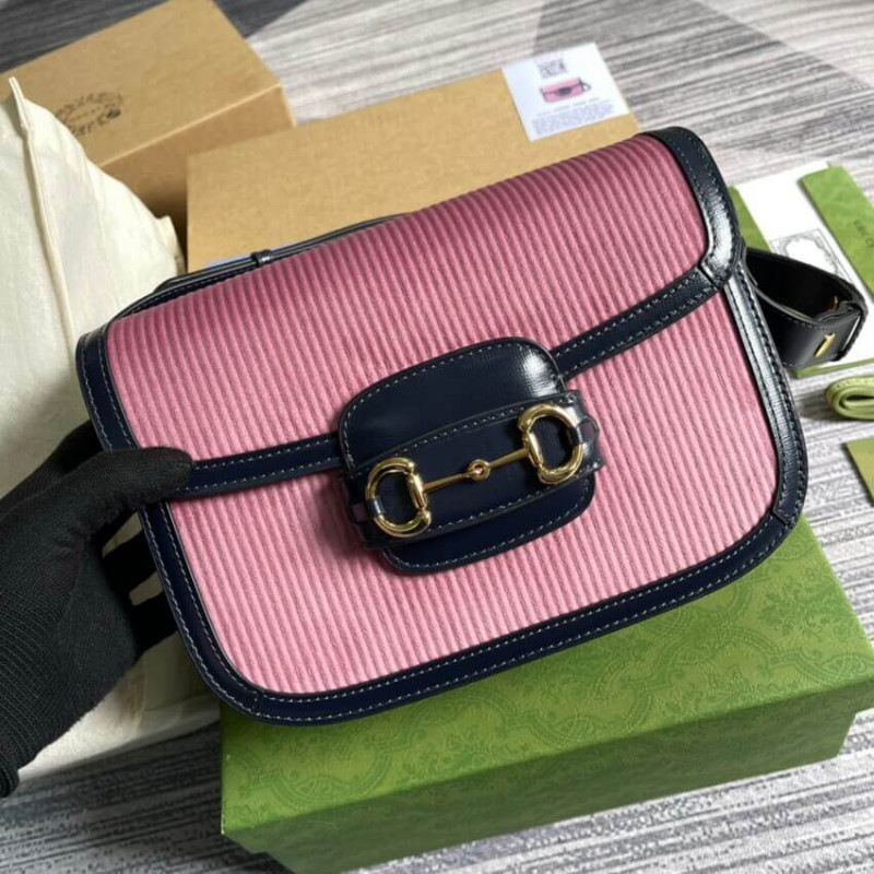 Gucci Horsebit 1955 Bolsa Pequeña 602204 Rosa Poraja-3