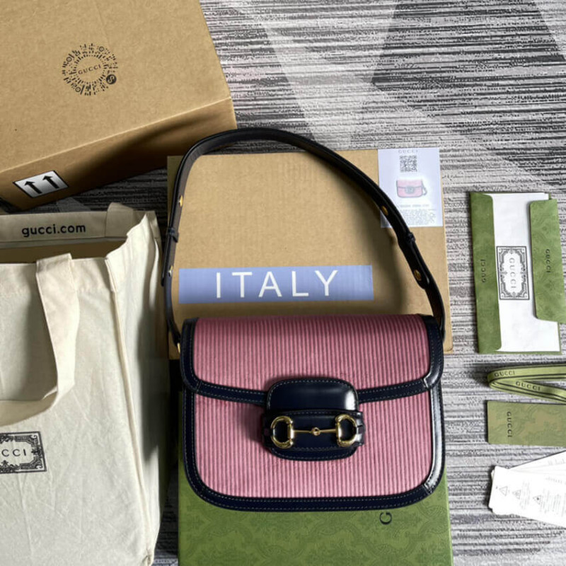 Gucci Horsebit 1955 Bolsa Pequeña 602204 Rosa Poraja-4