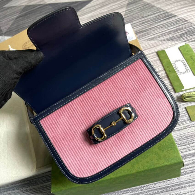 Gucci Horsebit 1955 Bolsa Pequeña 602204 Rosa Poraja-9