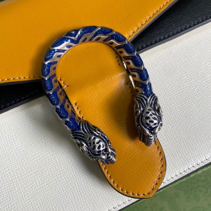 Gucci Dioniso Bolso de hombro pequeño 400249 Cuero blanco naranja-5