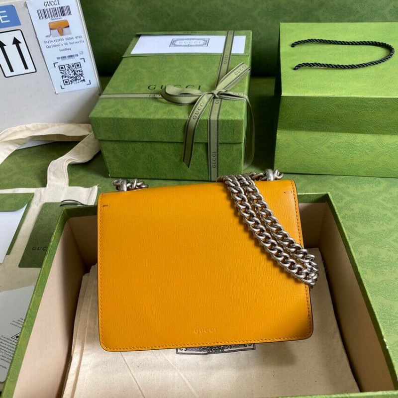 Gucci Dionysus Mini Bolsa 421970 Naranja de cuero blanco-1