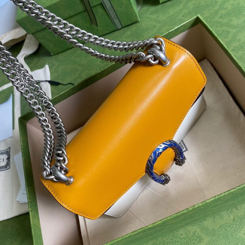 Gucci Dionysus Mini Bolsa 421970 Naranja de cuero blanco-4