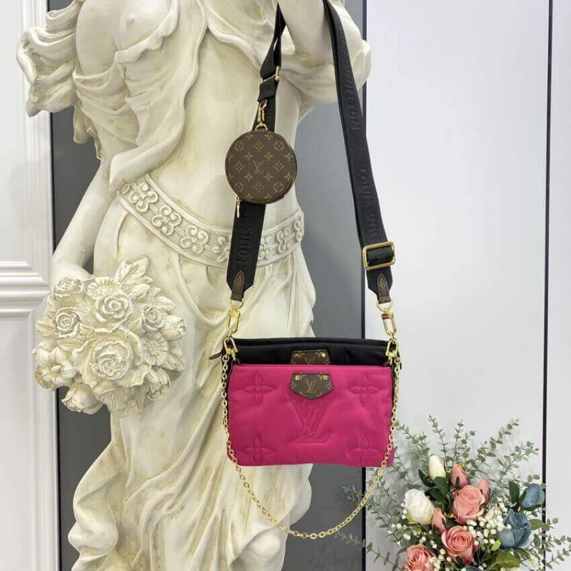 Louis Vuitton Maxi Multi Pochette AccessOires M58980 Negro/Fucsia-1