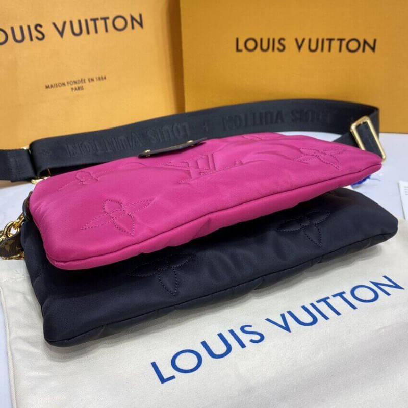 Louis Vuitton Maxi Multi Pochette AccessOires M58980 Negro/Fucsia-5