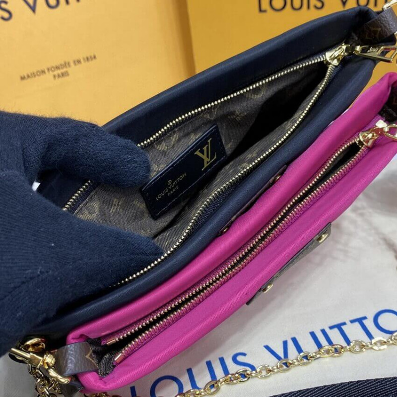 Louis Vuitton Maxi Multi Pochette AccessOires M58980 Negro/Fucsia-15