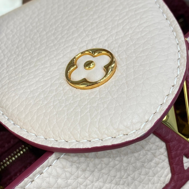 Louis Vuitton Capucines BB M59061 Egg Shell/Lie de Vin Red-8