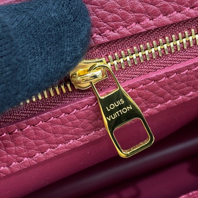 Louis Vuitton Capucines BB M59061 Egg Shell/Lie de Vin Red-14