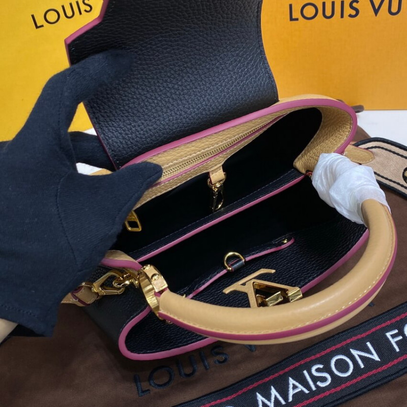 Louis Vuitton Capucines BB M59061 Black/Arizona Beige-11