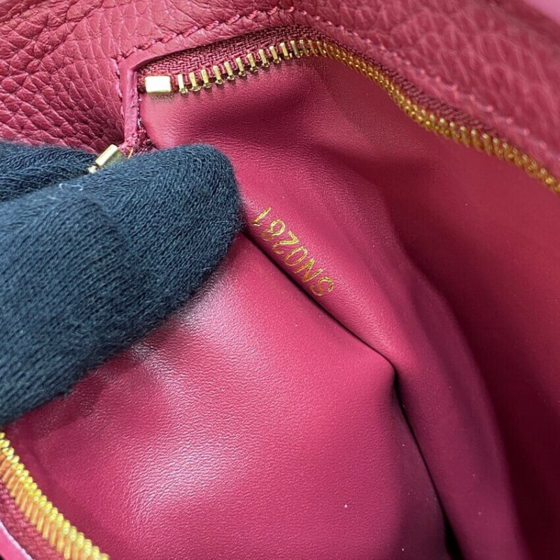Louis Vuitton Capucines MM M58610 Egg Shell/Lie de Vin Red-13