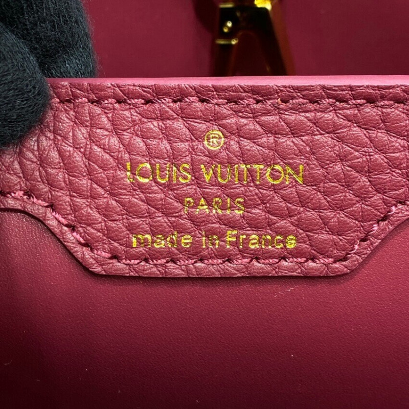 Louis Vuitton Capucines MM M58610 Egg Shell/Lie de Vin Red-14