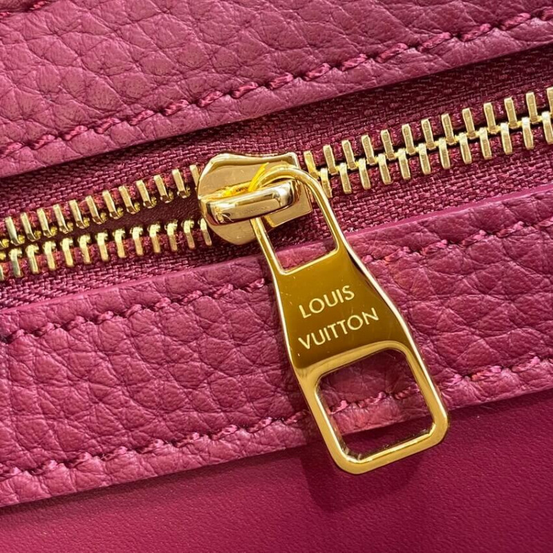 Louis Vuitton Capucines MM M58610 Egg Shell/Lie de Vin Red-15