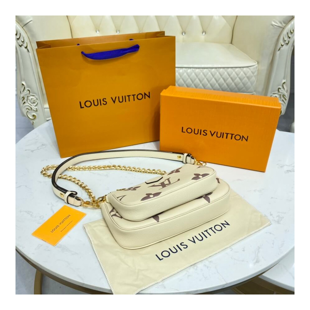 Louis Vuitton Bicolor Multi Pochette AccessOires Beige-4