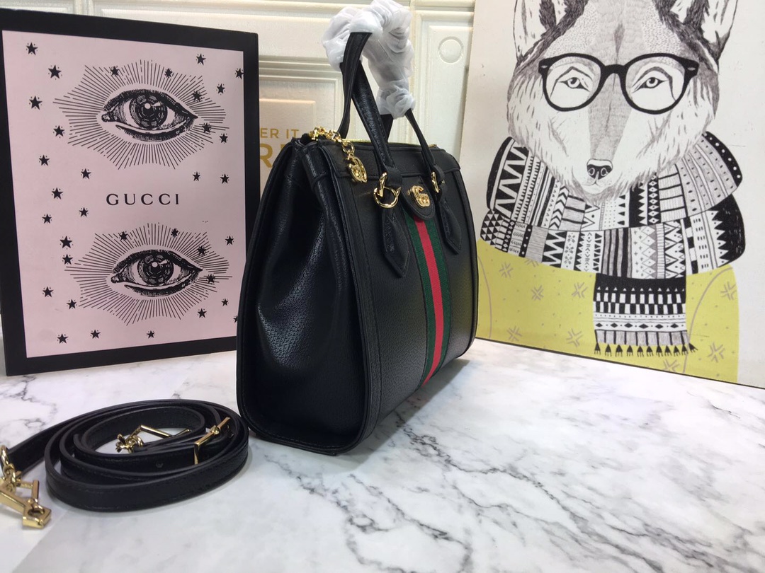 Gucci Ophidia Bolsa Small Tote Black/White-1