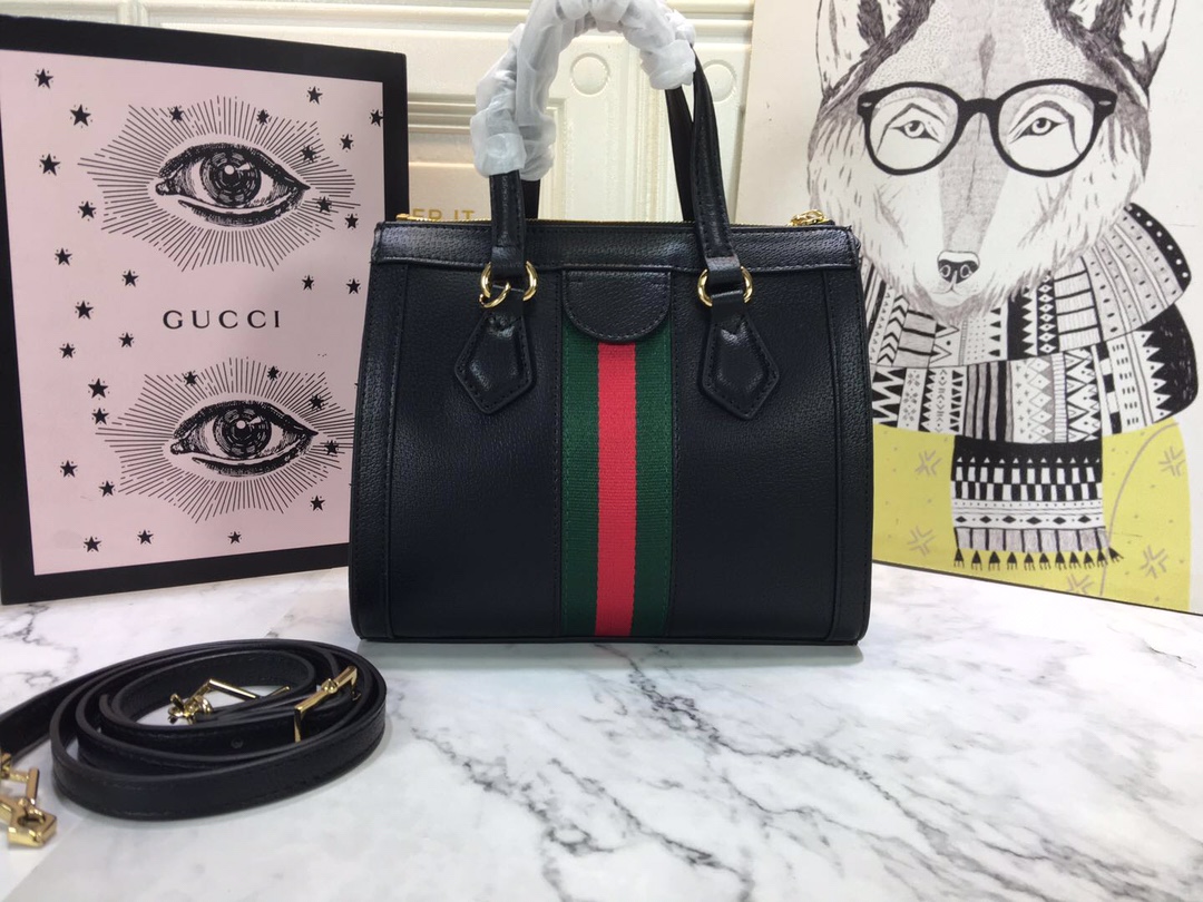 Gucci Ophidia Bolsa Small Tote Black/White-2
