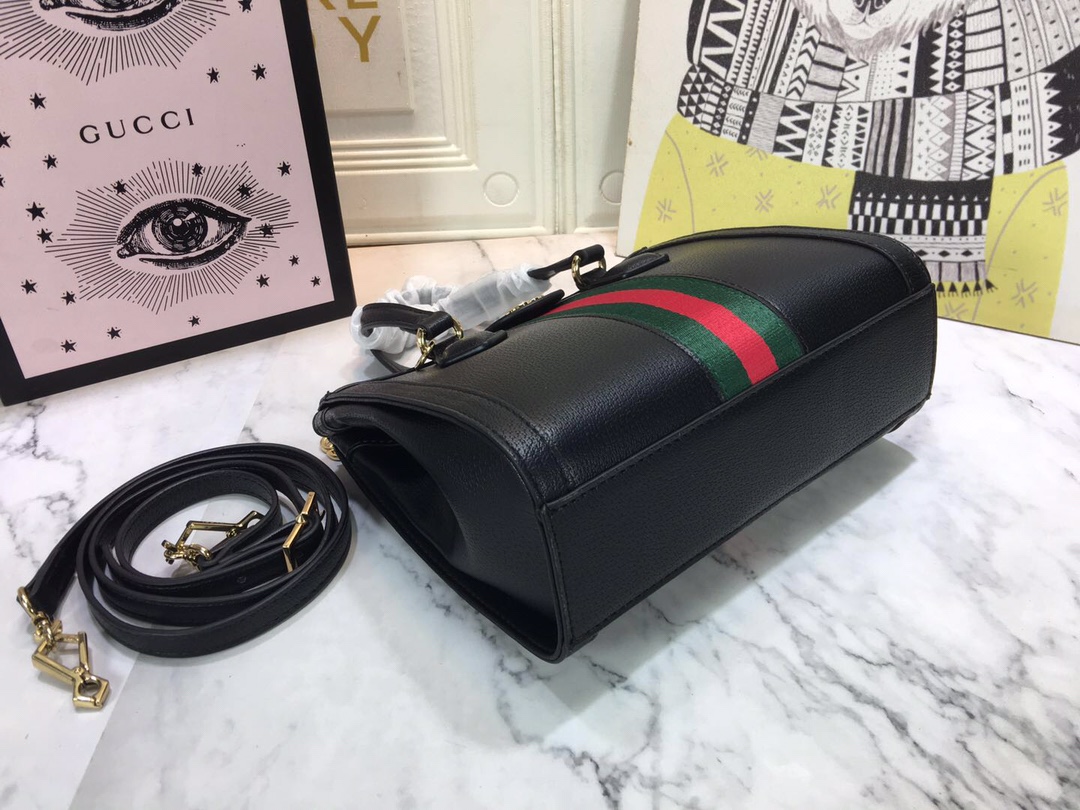 Gucci Ophidia Bolsa Small Tote Black/White-3