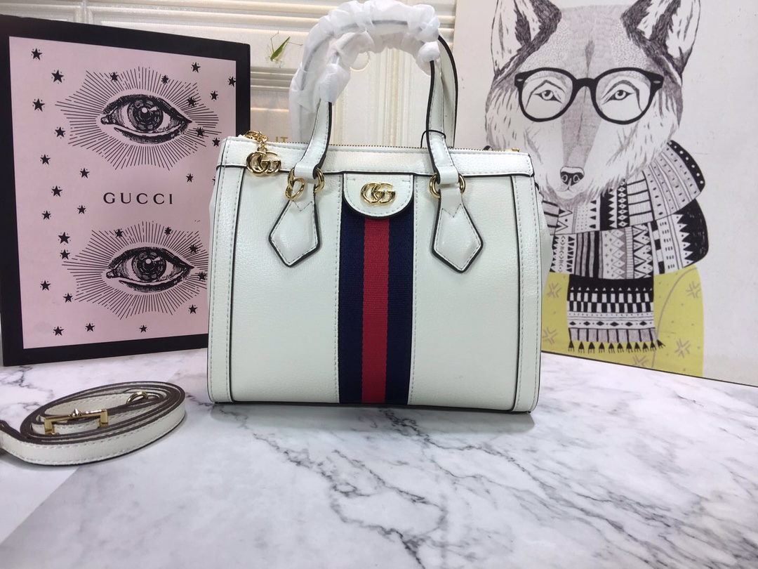 Gucci Ophidia Bolsa Small Tote Black/White-5