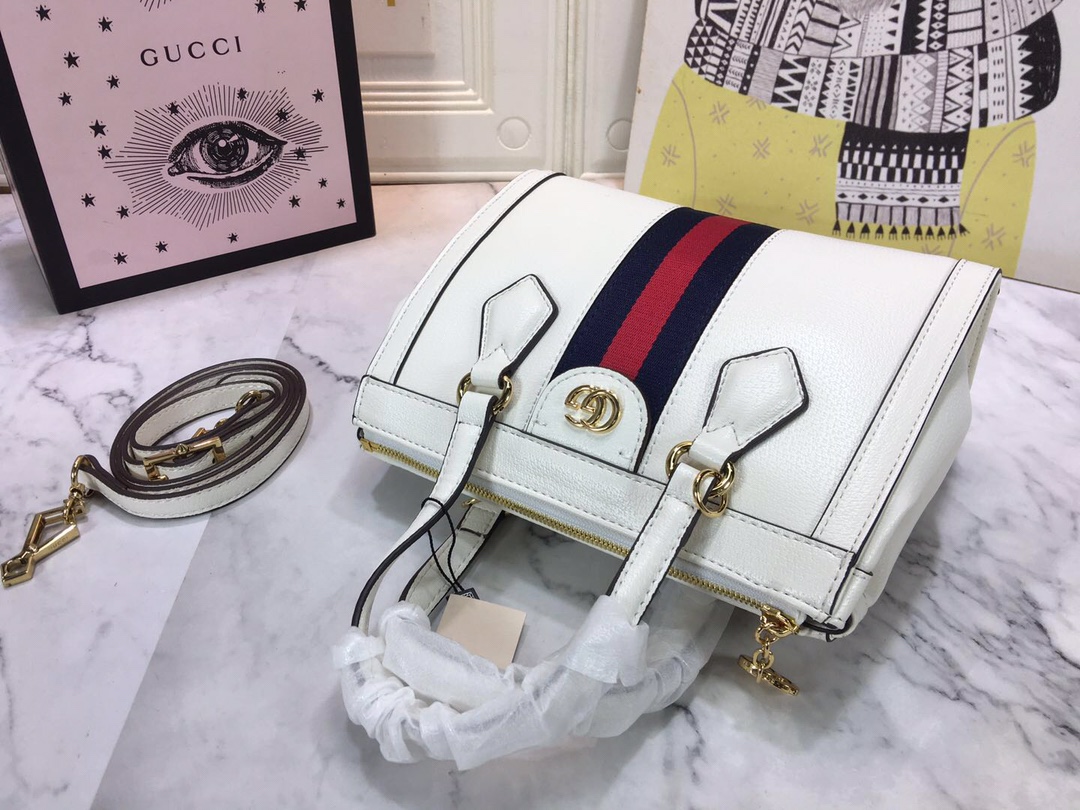 Gucci Ophidia Bolsa Small Tote Black/White-8