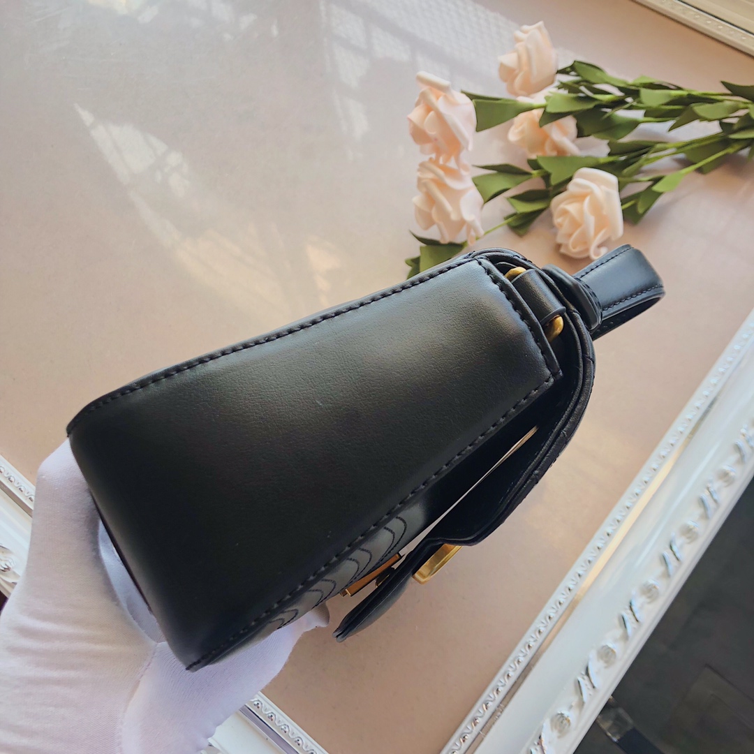 bolso de mango superior de Gucci Marmont negro/marrón/verde-3