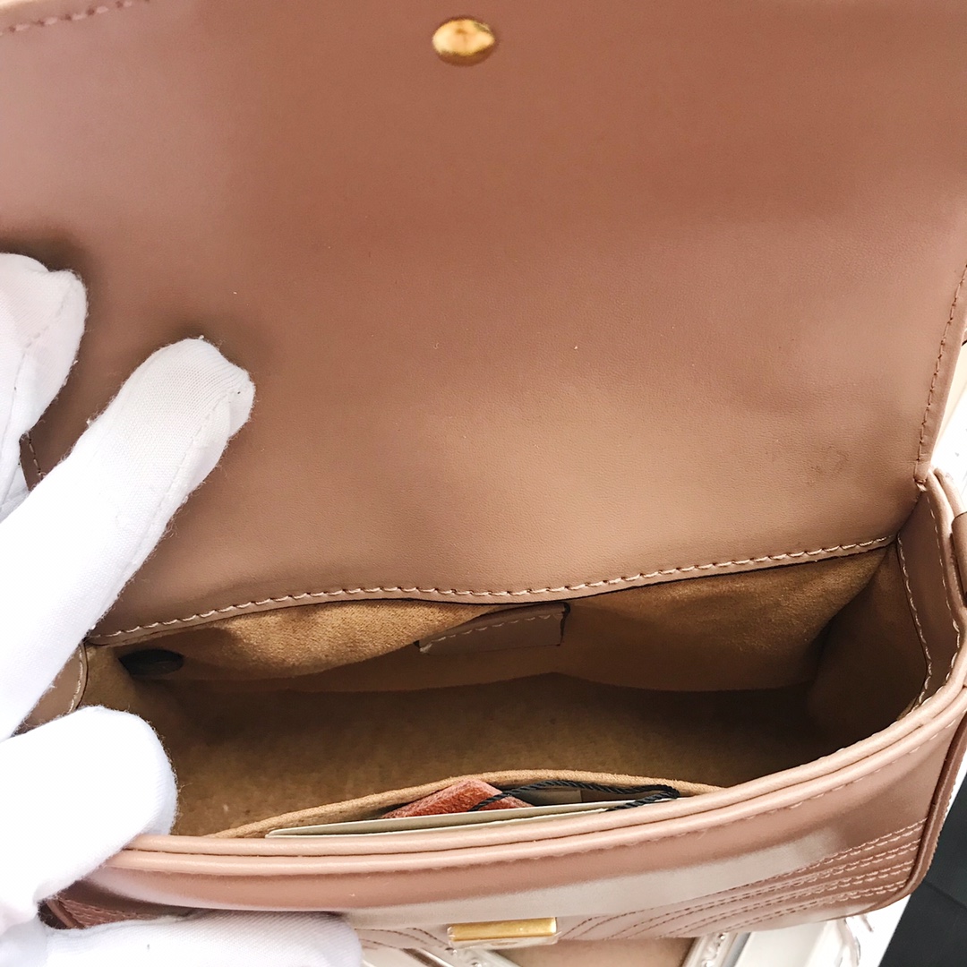 bolso de mango superior de Gucci Marmont negro/marrón/verde-14