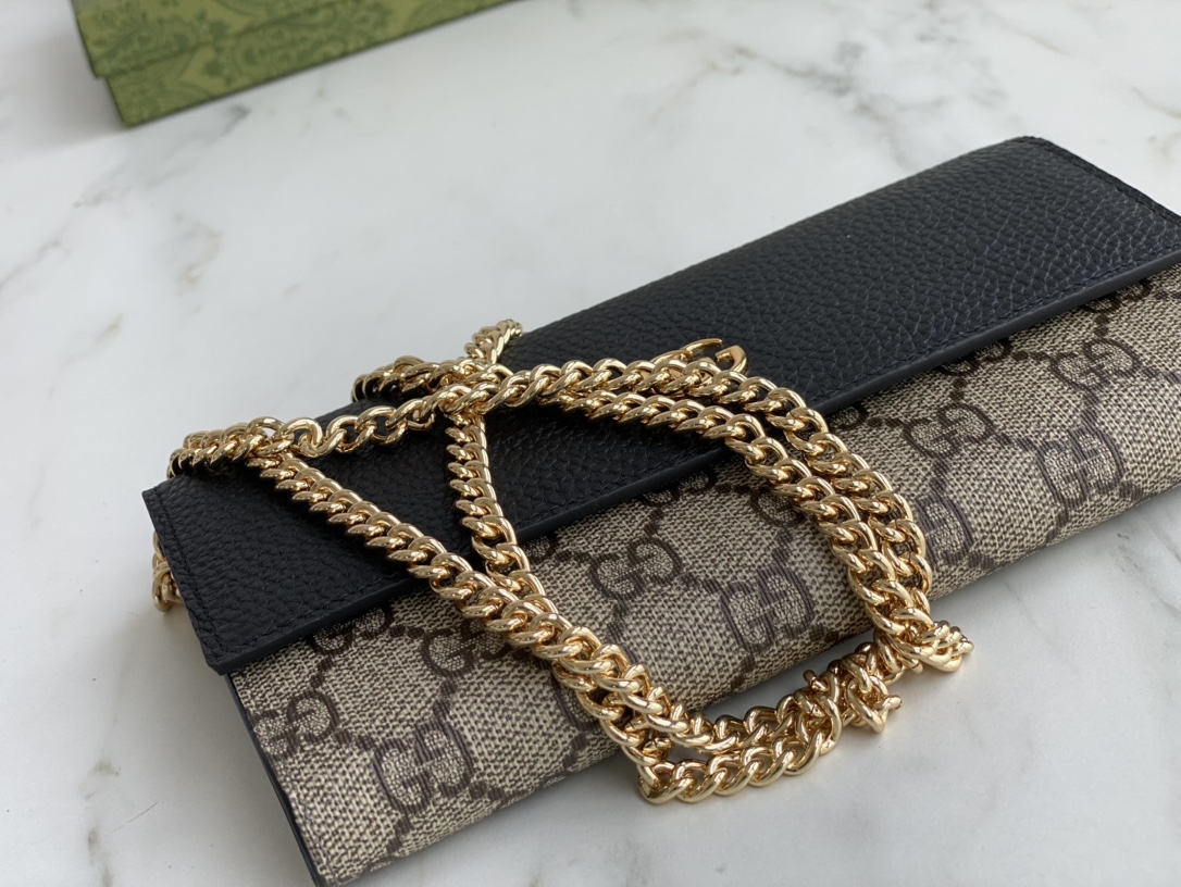 Gucci Marmont Chain Ballet beige/negro-3