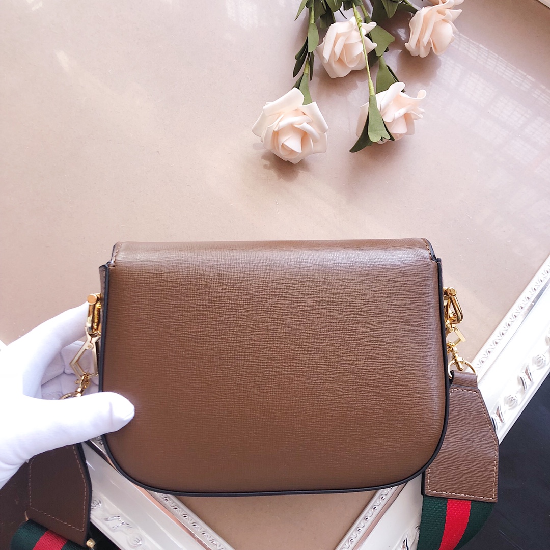 Gucci Horsebit 1955 mini bolsa marrón/negro/blanco-1