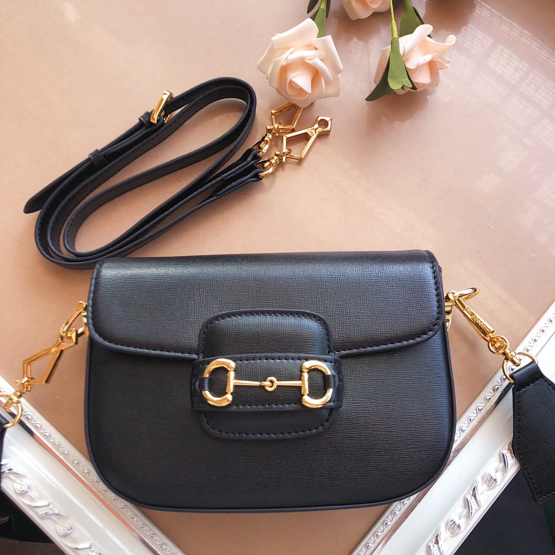 Gucci Horsebit 1955 mini bolsa marrón/negro/blanco-5
