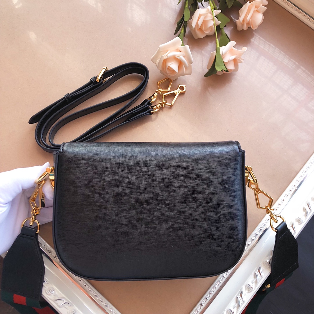 Gucci Horsebit 1955 mini bolsa marrón/negro/blanco-6