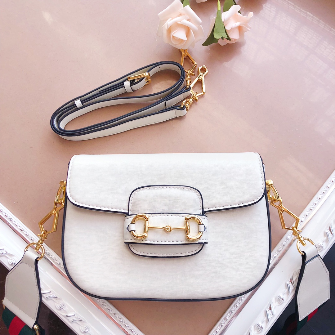 Gucci Horsebit 1955 mini bolsa marrón/negro/blanco-10