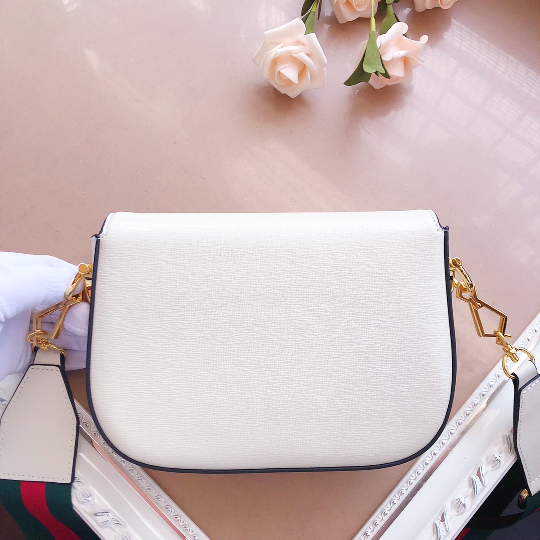 Gucci Horsebit 1955 mini bolsa marrón/negro/blanco-11