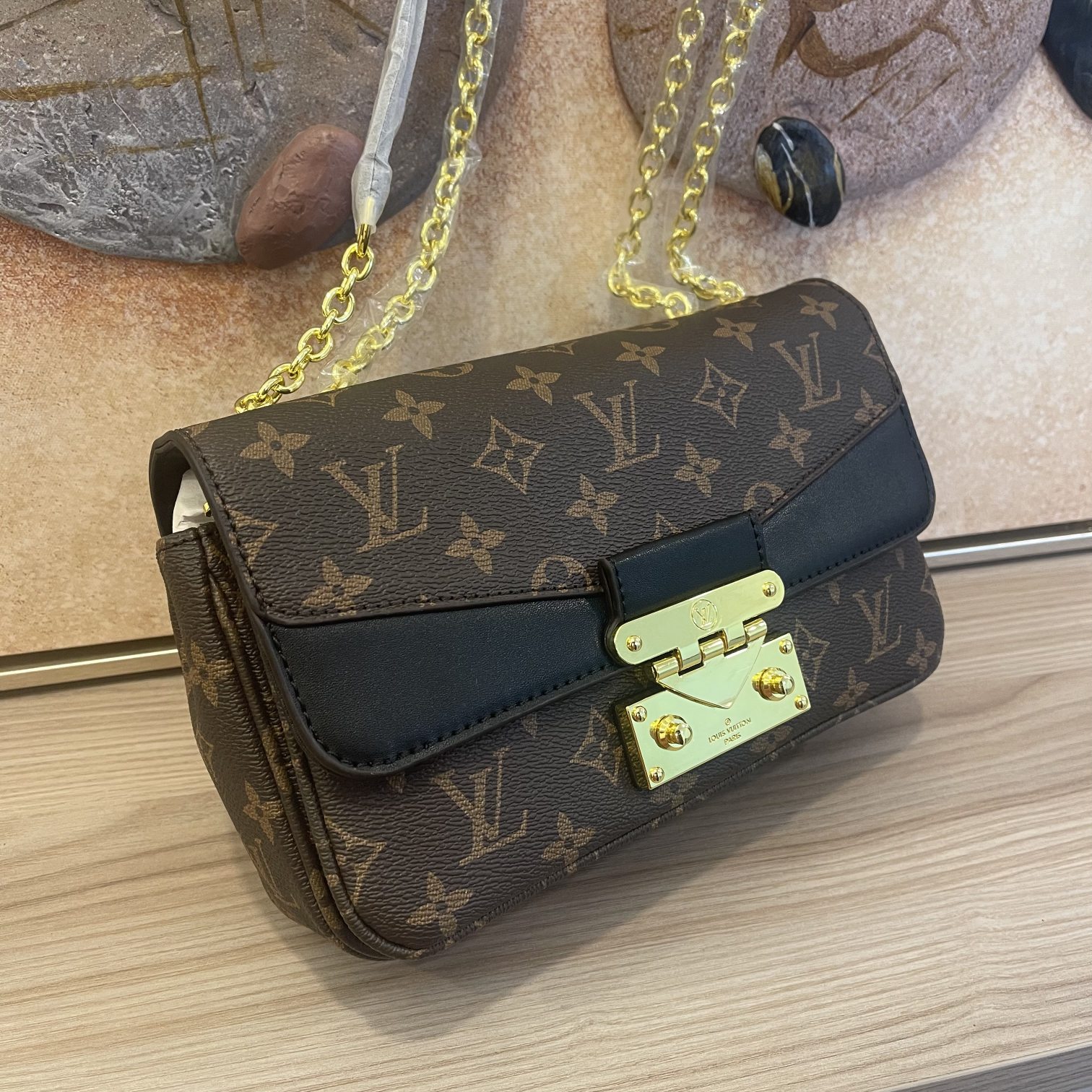 Louis Vuitton Marceau Chain HandBolsa- Black/Brown-1