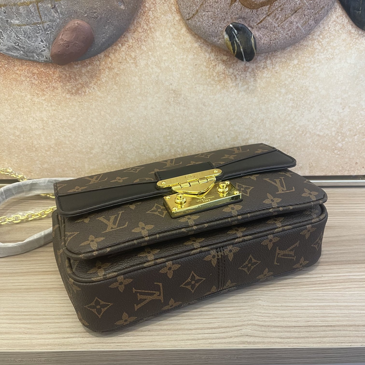 Louis Vuitton Marceau Chain HandBolsa- Black/Brown-3